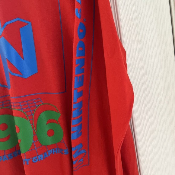 Nintendo 64 1996 Red Long Sleeve Graphic T-Shirt Men’s Large N64 Video Game - Picture 4 of 6